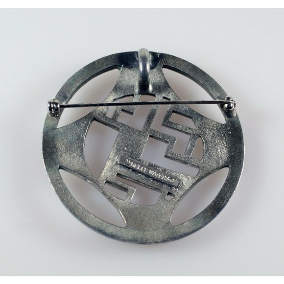 Kelly Waters Modernist Abstract Pewter Pin Brooch - Picture 3 of 3